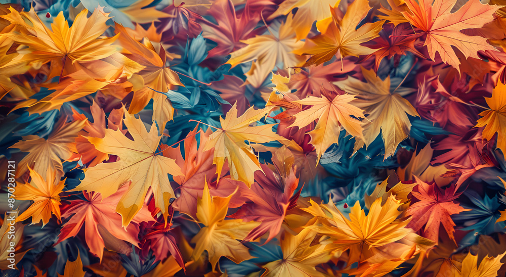 Autumn Colorful Maple Leaves Acer platanoides Autumn Colorful Maple Leaves Acer platanoides