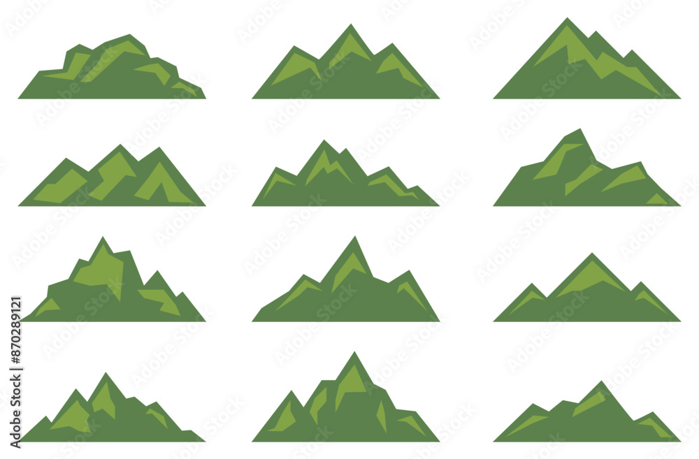 Obraz premium Mountains, rocks and peaks icon