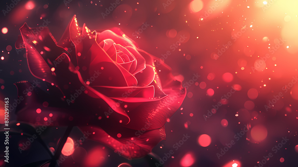 A red rose in the foreground A red rose in the foreground