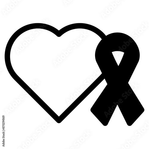 Vector Icon World Diabetes, Ribbon, Awareness, Heart, Healthcare And Medical