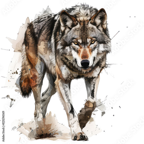 Wallpaper Mural Black And White Drawing Wolf Illustration Art, Generative AI Torontodigital.ca