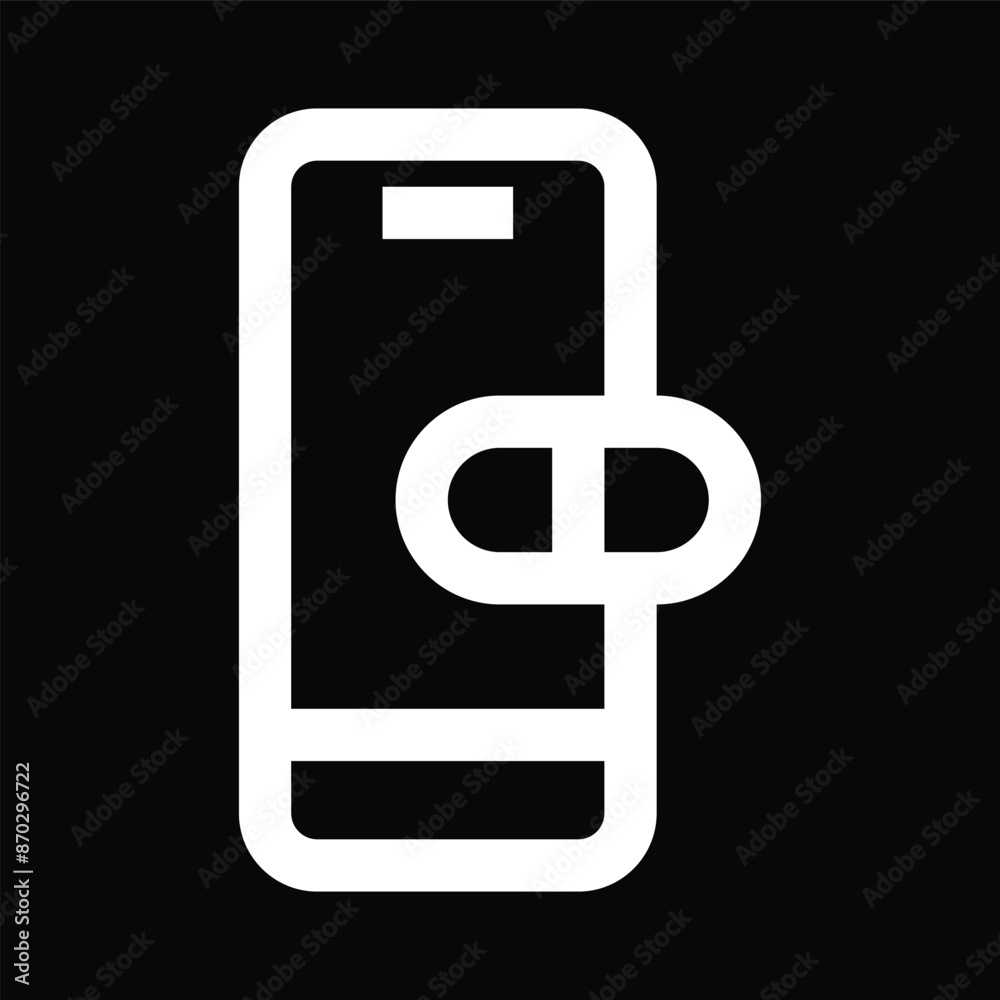 White Eye Chart Icon on Black Background White Eye Chart Icon on Black Background