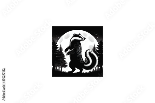 A vector high fidelity image adobe illustrator of a Badger..eps