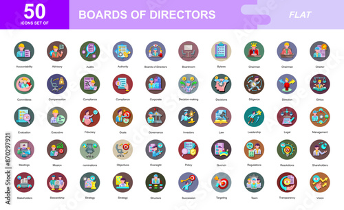 Boards of Directors icon set