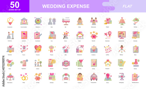 WEDDING EXPENSE icon set