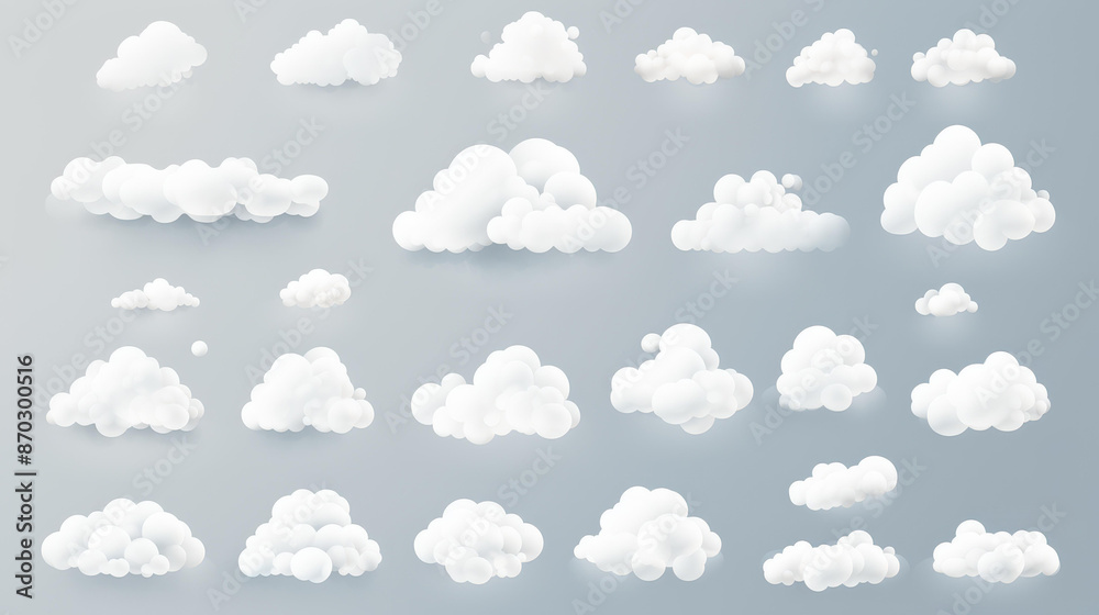 A collection of white speech bubbles on a grey background for creative conversations and communication diversity. A collection of white speech bubbles on a grey background for creative conversations and communication diversity.