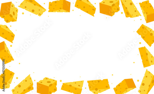 Flat border frame greeting card cheese banner decoration design flat illustration