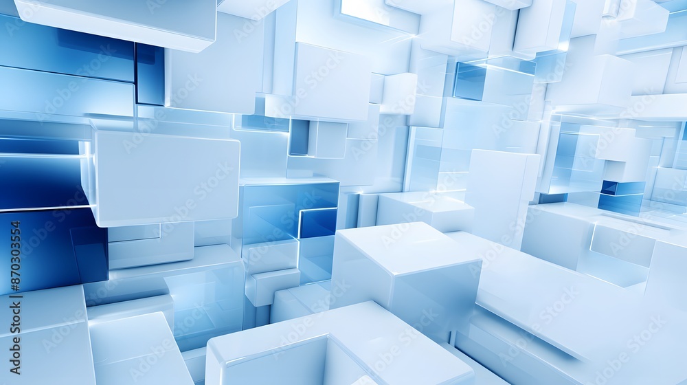 3d rendering of white and blue abstract geometric background. Scene for advertising, technology, showcase, banner, game, sport, cosmetic, business, metaverse. Sci-Fi Illustration. Product display 3d rendering of white and blue abstract geometric background. Scene for advertising, technology, showcase, banner, game, sport, cosmetic, business, metaverse. Sci-Fi Illustration. Product display