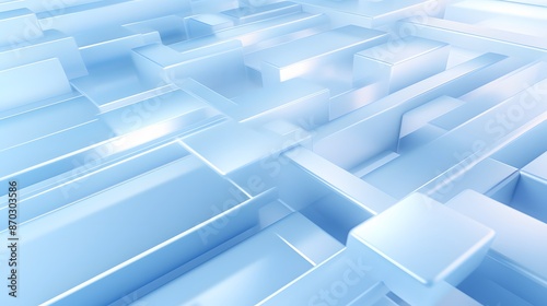 Wallpaper Mural 3d rendering of white and blue abstract geometric background. Scene for advertising, technology, showcase, banner, game, sport, cosmetic, business, metaverse. Sci-Fi Illustration. Product display Torontodigital.ca