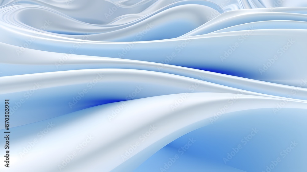 Naklejka premium 3d rendering of white and blue abstract geometric background. Scene for advertising, technology, showcase, banner, game, sport, cosmetic, business, metaverse. Sci-Fi Illustration. Product display