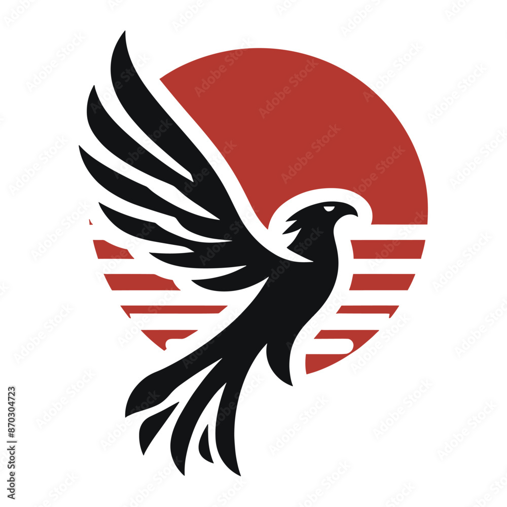 Fototapeta premium Dynamic and bold eagle logo with sharp lines and a powerful presence ideal for sports teams or security companies