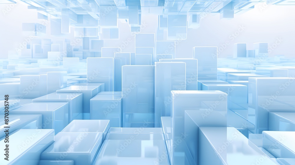 3d rendering of white and blue abstract geometric background. Scene for advertising, technology, showcase, banner, game, sport, cosmetic, business, metaverse. Sci-Fi Illustration. Product display 3d rendering of white and blue abstract geometric background. Scene for advertising, technology, showcase, banner, game, sport, cosmetic, business, metaverse. Sci-Fi Illustration. Product display