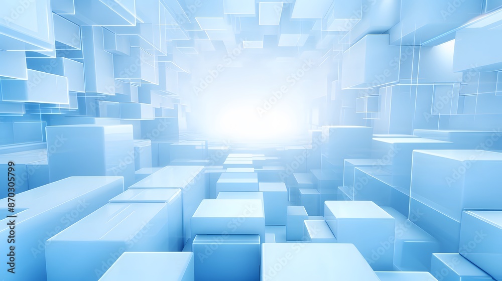 3d rendering of white and blue abstract geometric background. Scene for advertising, technology, showcase, banner, game, sport, cosmetic, business, metaverse. Sci-Fi Illustration. Product display 3d rendering of white and blue abstract geometric background. Scene for advertising, technology, showcase, banner, game, sport, cosmetic, business, metaverse. Sci-Fi Illustration. Product display
