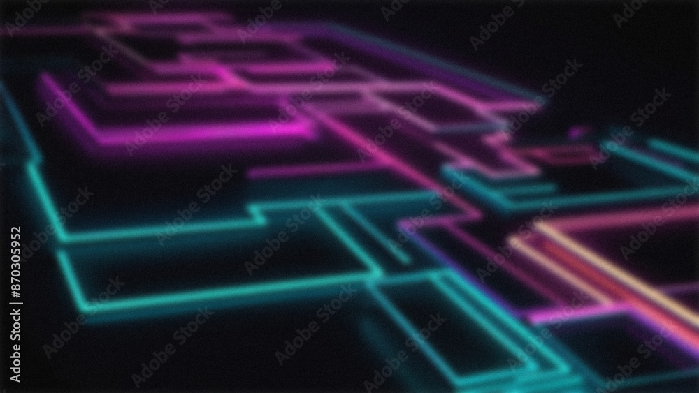 Abstract background of shiny neon lines with blur and noise effect on dark background Abstract background of shiny neon lines with blur and noise effect on dark background