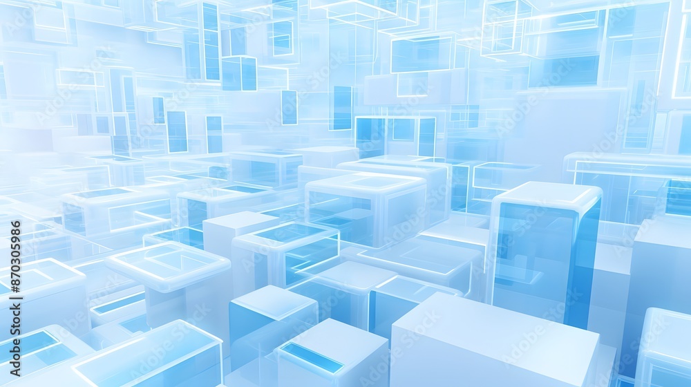 3d rendering of white and blue abstract geometric background. Scene for advertising, technology, showcase, banner, game, sport, cosmetic, business, metaverse. Sci-Fi Illustration. Product display 3d rendering of white and blue abstract geometric background. Scene for advertising, technology, showcase, banner, game, sport, cosmetic, business, metaverse. Sci-Fi Illustration. Product display