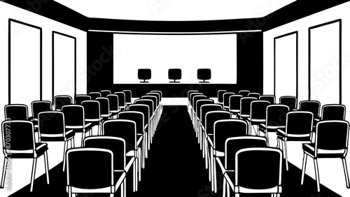 conference hall with chairs Vector Illustration 