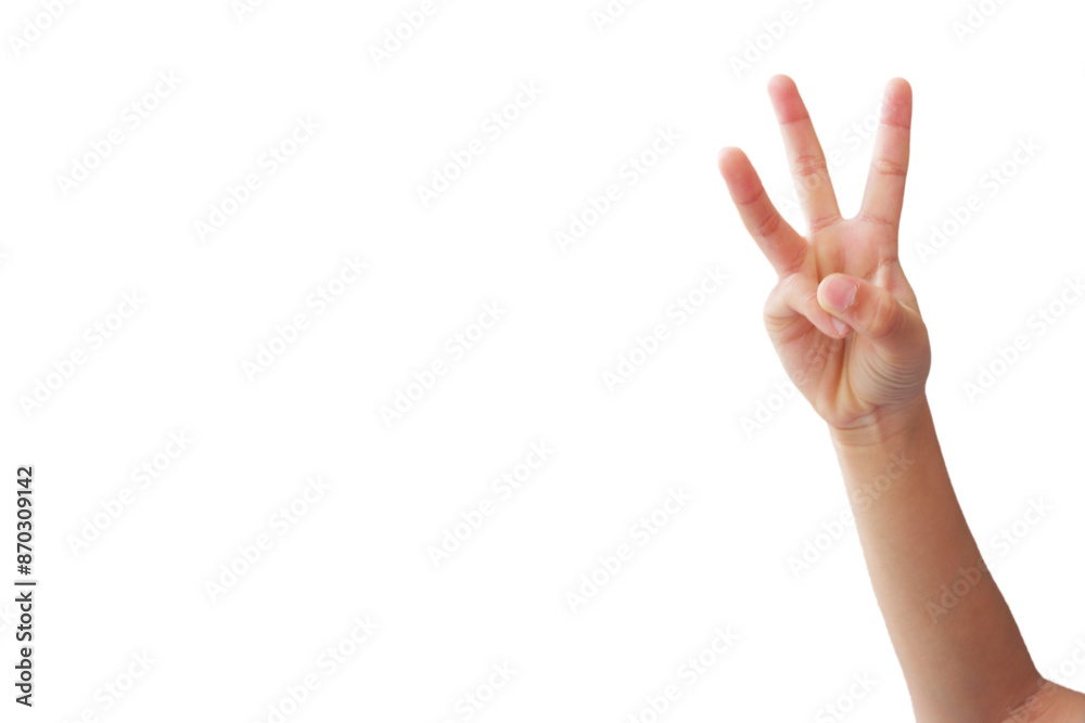 Asian boy's hands showing gestures on white background. Asian boy's hands showing gestures on white background.