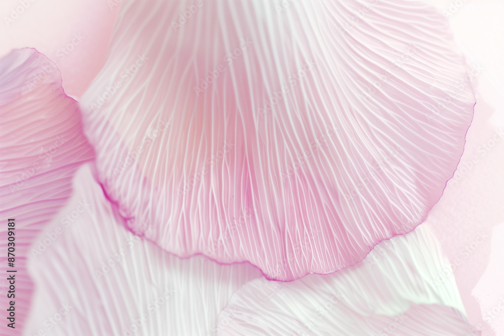 close-up of a delicate white with soft pink petal with intricate vein patterns on a soft, light background close-up of a delicate white with soft pink petal with intricate vein patterns on a soft, light background