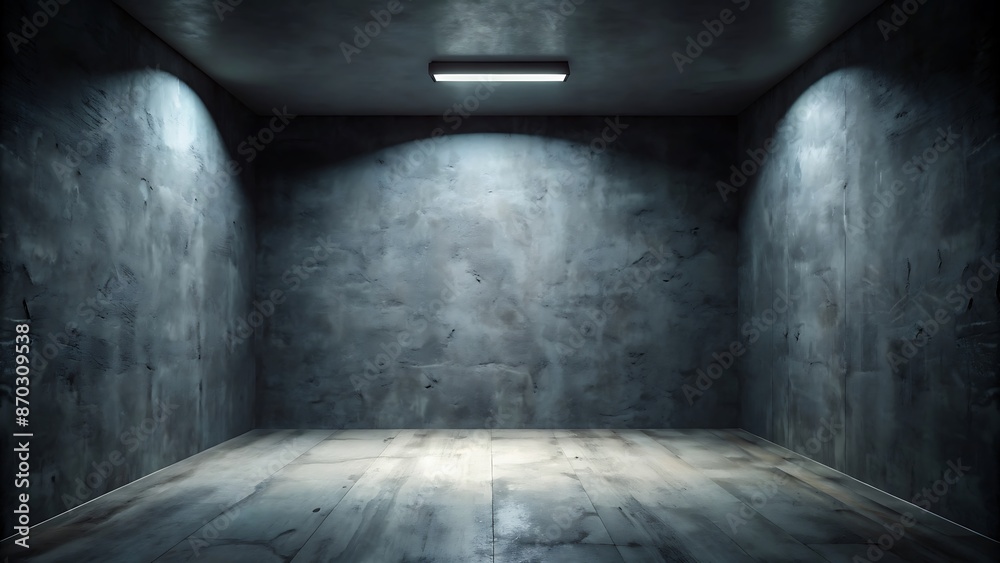 Empty room with concrete walls and wooden floor. Empty room with concrete walls and wooden floor.