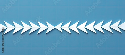 White arrows on a blue back...