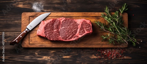 Marbled beef striploin stea...