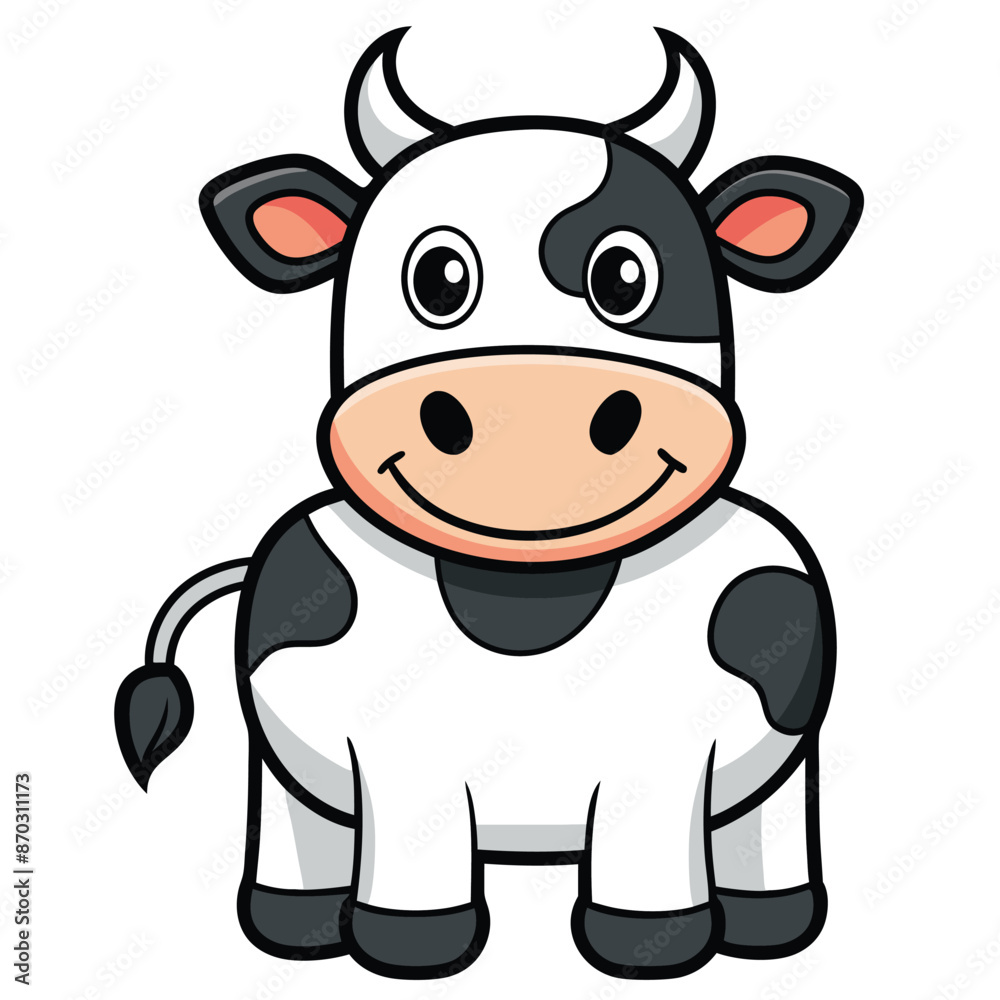 Cute Cow Cartoon Vector Icon Illustration. Cute Cow Cartoon Vector Icon Illustration.