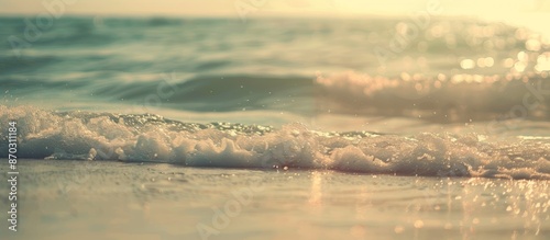 A blurry tropical beach wit...