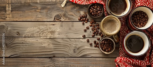 Wooden background with coff...