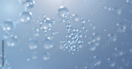 Wallpaper Mural Tazemetostat, rotating 3D model of antineoplastic agents, seamless looped video, molecular structure with selective focus Torontodigital.ca