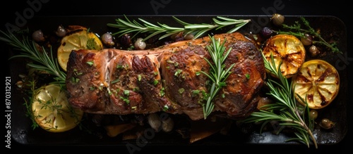 Top view of a whole leg of ...