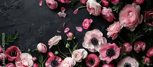 Black background with pink ...
