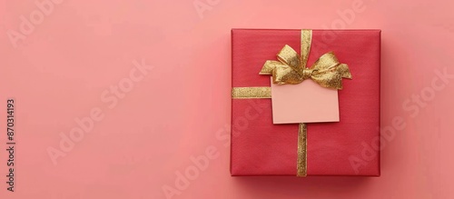 Red gift box close up with ...