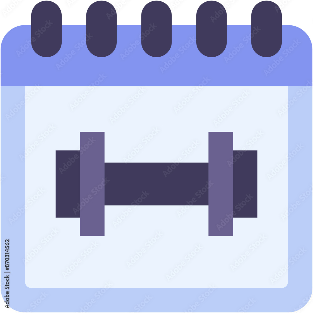 Vector Icon Dumbbell, Calendar, Date And Time, Weight, Gym Vector Icon Dumbbell, Calendar, Date And Time, Weight, Gym