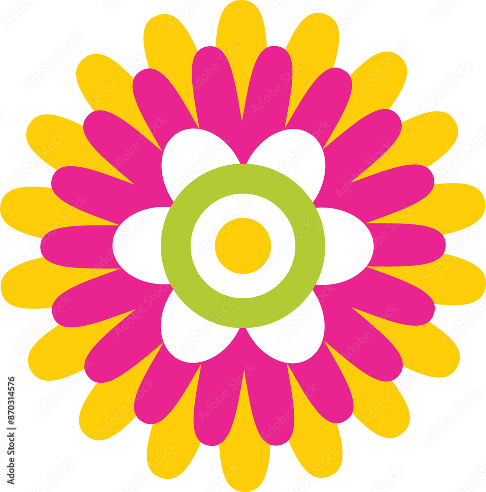Colorful And Vibrant Cute Flower Illustration Colorful And Vibrant Cute Flower Illustration
