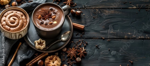 Top view of a hot chocolate...