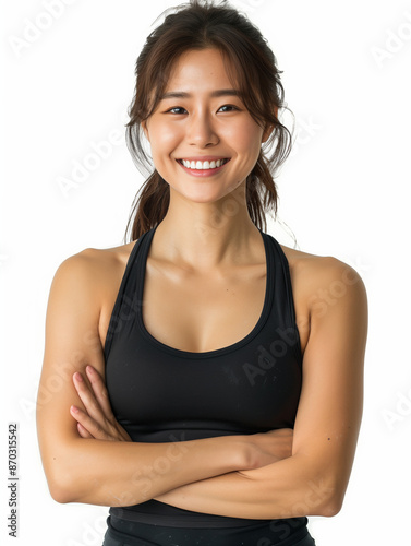 Smiling Asian teenage brune...