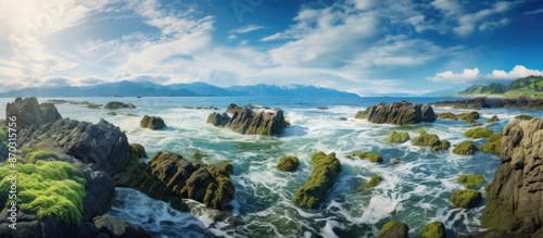 Scenic ocean view with wave...