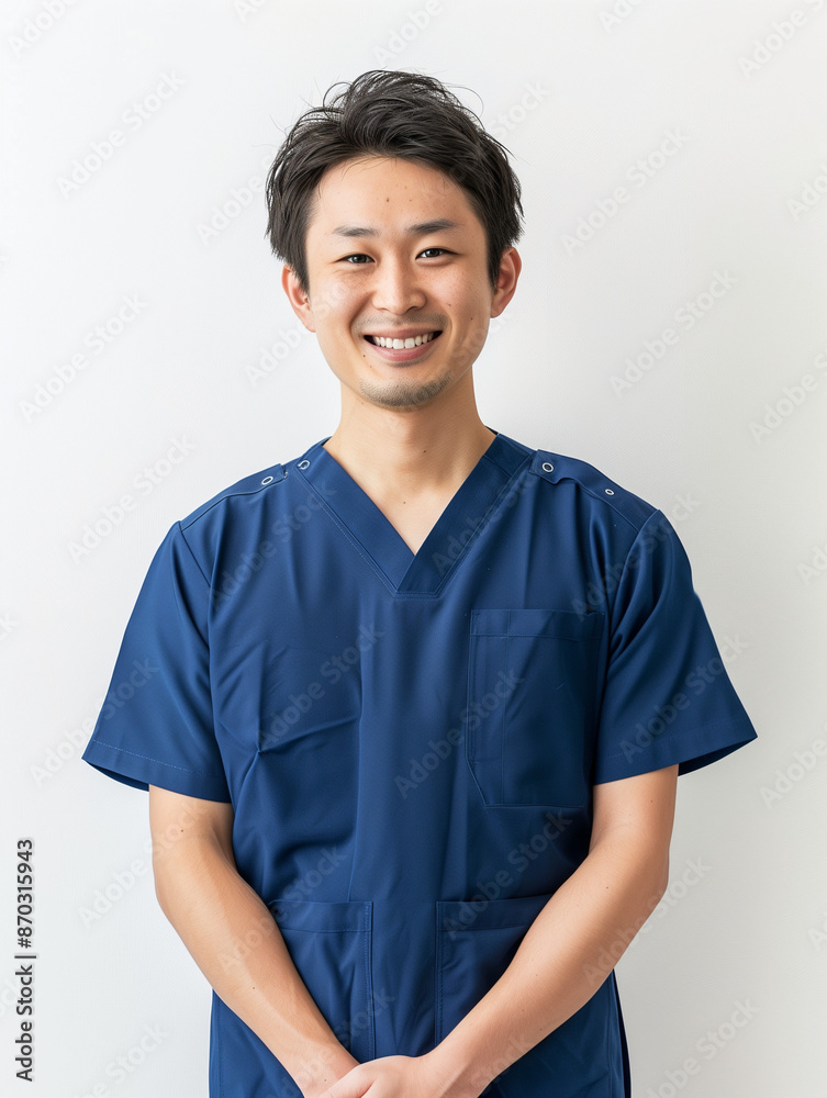 Asian male doctor smiling isolated on white background Asian male doctor smiling isolated on white background