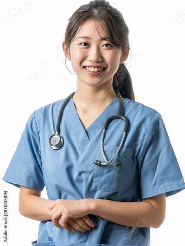 female Asian doctor isolate...