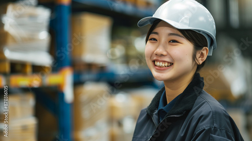 young woman warehouse emplo...