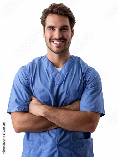 a male doctor in medical un...