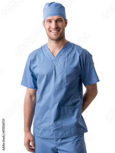 a male doctor in medical un...