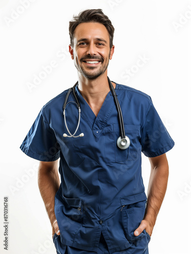 a male doctor in medical un...