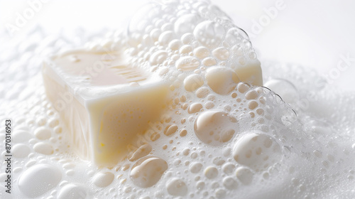 soap and foam isolated on w...