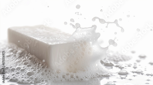 soap and foam isolated on w...