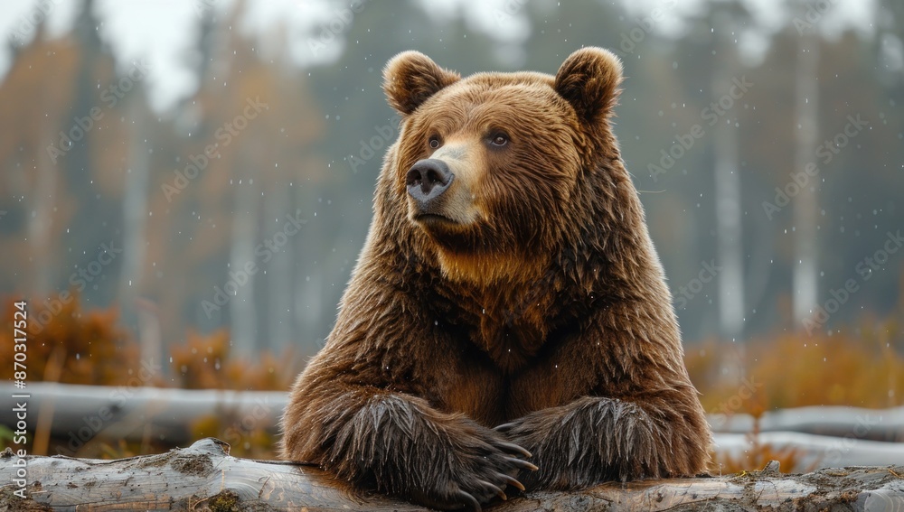 Brown Bear Resting in the Rain Brown Bear Resting in the Rain