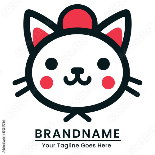 Playful and friendly robot logo with a cute and approachable design great for tech startups or educational products