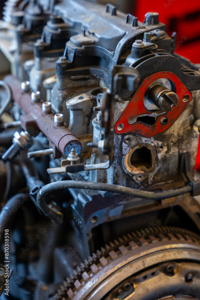 Dirty Car Engine with Sunlight in Switzerland. Dirty Car Engine with Sunlight in Switzerland.