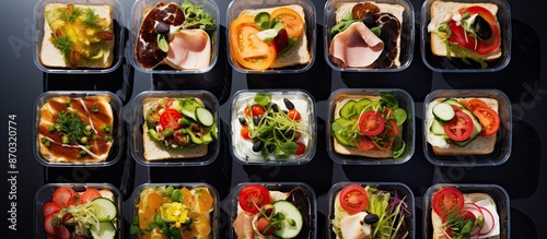 Sandwich toasts with variou...