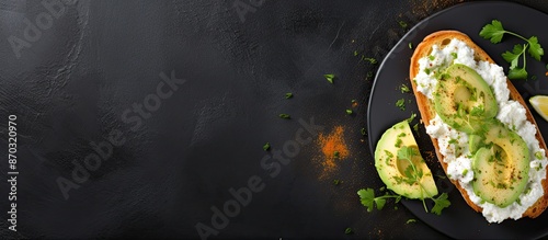 Vegetarian avocado toast on...